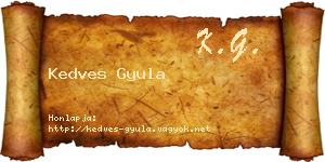 Kedves Gyula névjegykártya