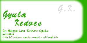 gyula kedves business card